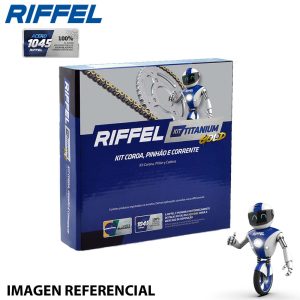 KIT TRANSMISION RIFFEL GOLD HONDA CB-190 45Z/14Z (428H-132L) (10-45) CADENA DORADA