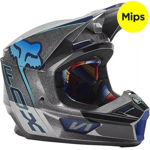 Casco Moto V1 Cntro Gris Fox Racing