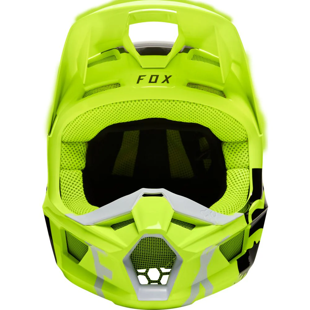 FOX Casco Moto V1 Skew Amarillo - Imagen 2