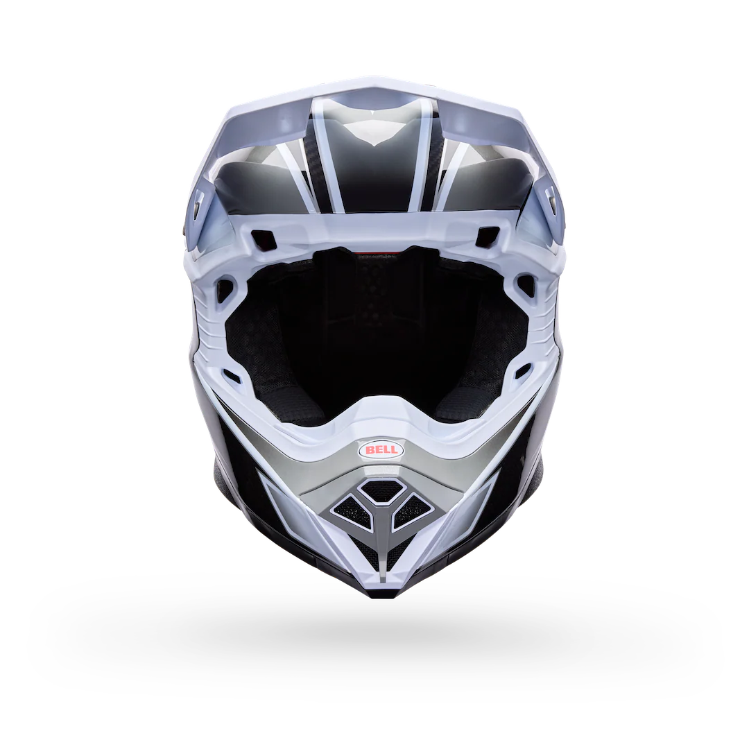 CASCO BELL MOTO-10 SPHERICAL GRID BLANCO NEGRO - Imagen 2