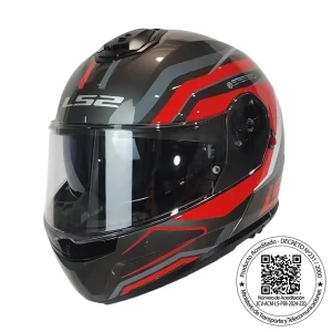 CASCO LS2 FF908 STROBE II PHANTOM TITANIO GRIS ROJO