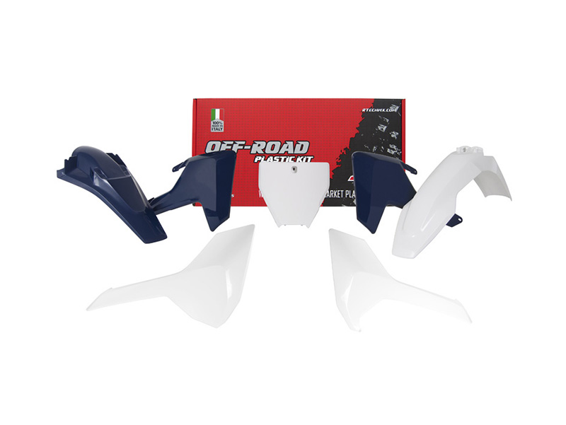 KIT DE PLÁSTICOS HUSQVARNA CON PROTECTORES DE HORQUILLA R-TECH