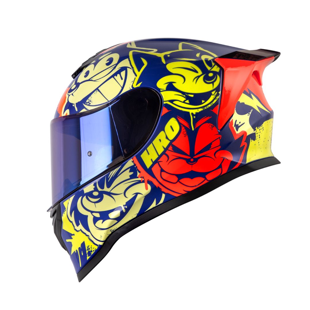 CASCO MOTO HRO 506 BLACK CAT AZ AM.N INTEGRAL NORMA DOT