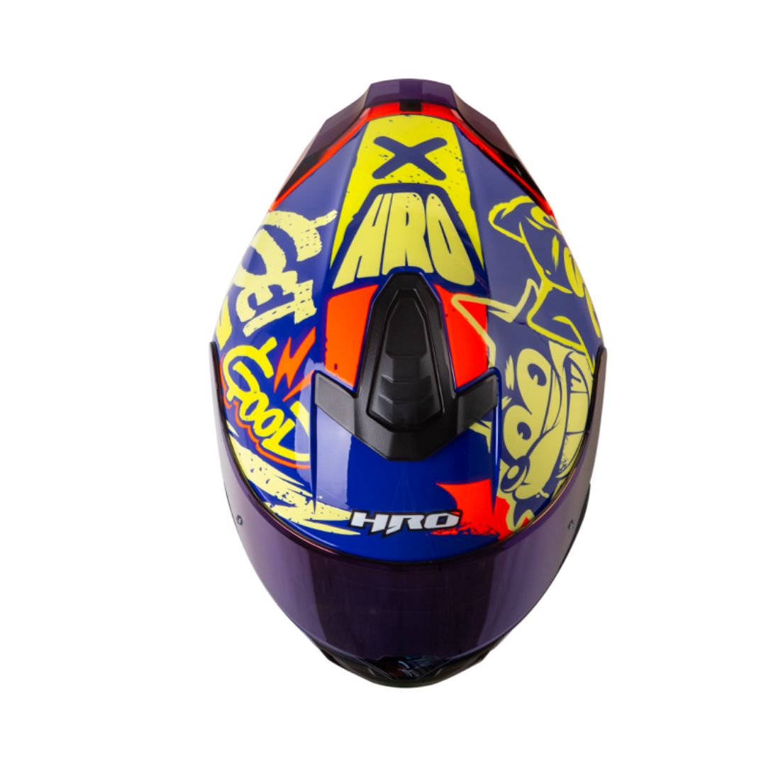 CASCO MOTO HRO 506 BLACK CAT AZ AM.N INTEGRAL NORMA DOT - Imagen 2