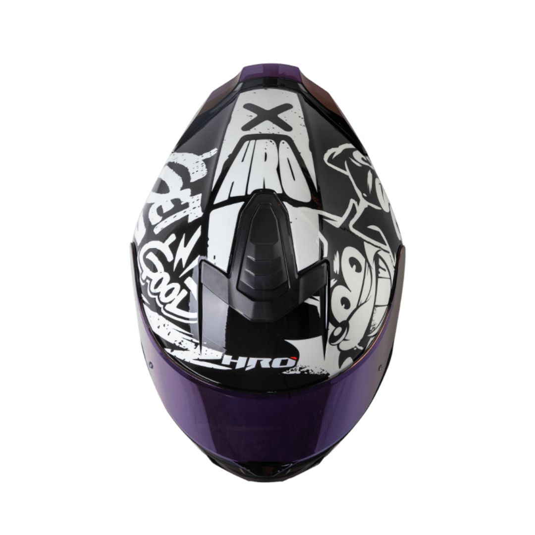 CASCO MOTO HRO 506 BLACK CAT NG BL INTEGRAL NORMA DOT - Imagen 2