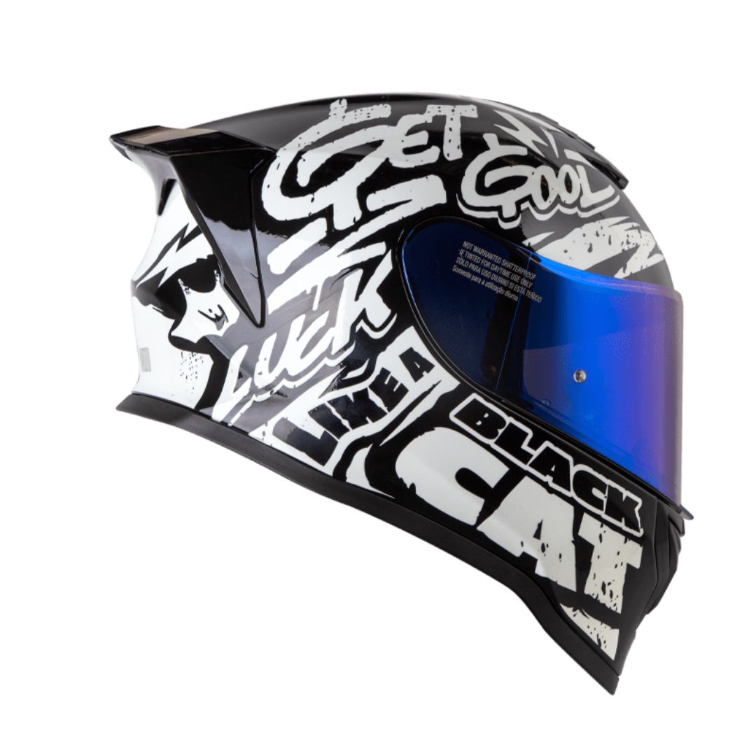 CASCO MOTO HRO 506 BLACK CAT NG BL INTEGRAL NORMA DOT - Imagen 4