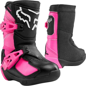 BOTAS NIÑO COMP BOOT-BUCKLE NEGRO ROSADO